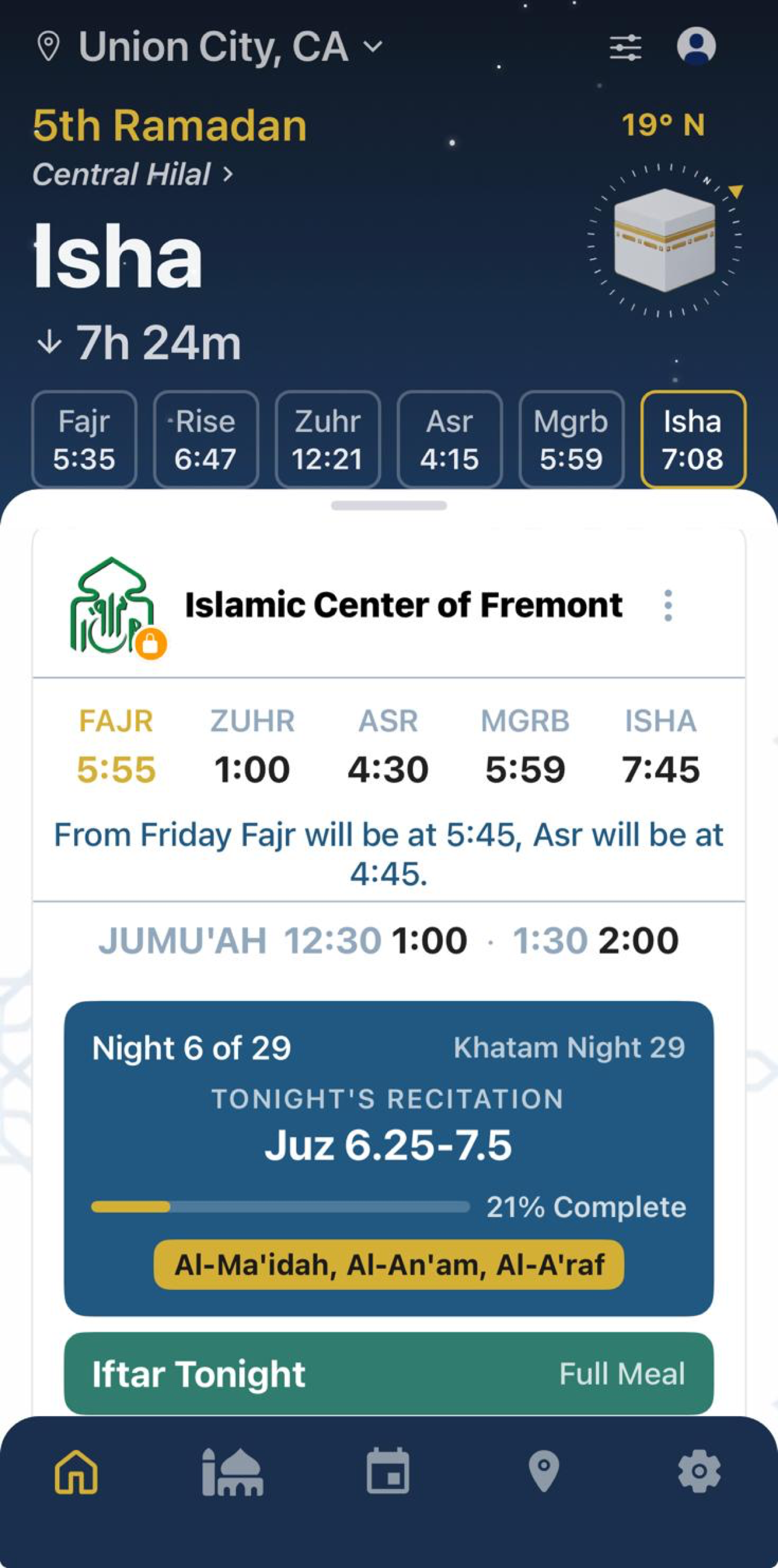 Events and the khatam schedule