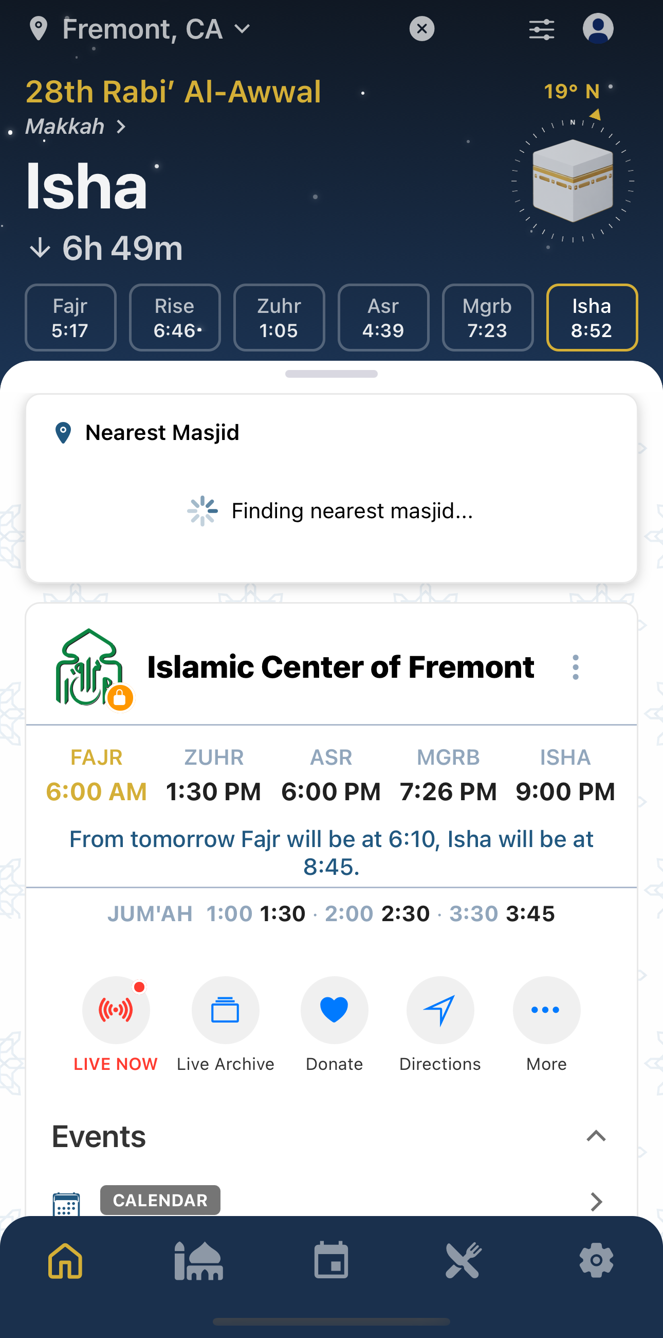 A masjid broadcasting live