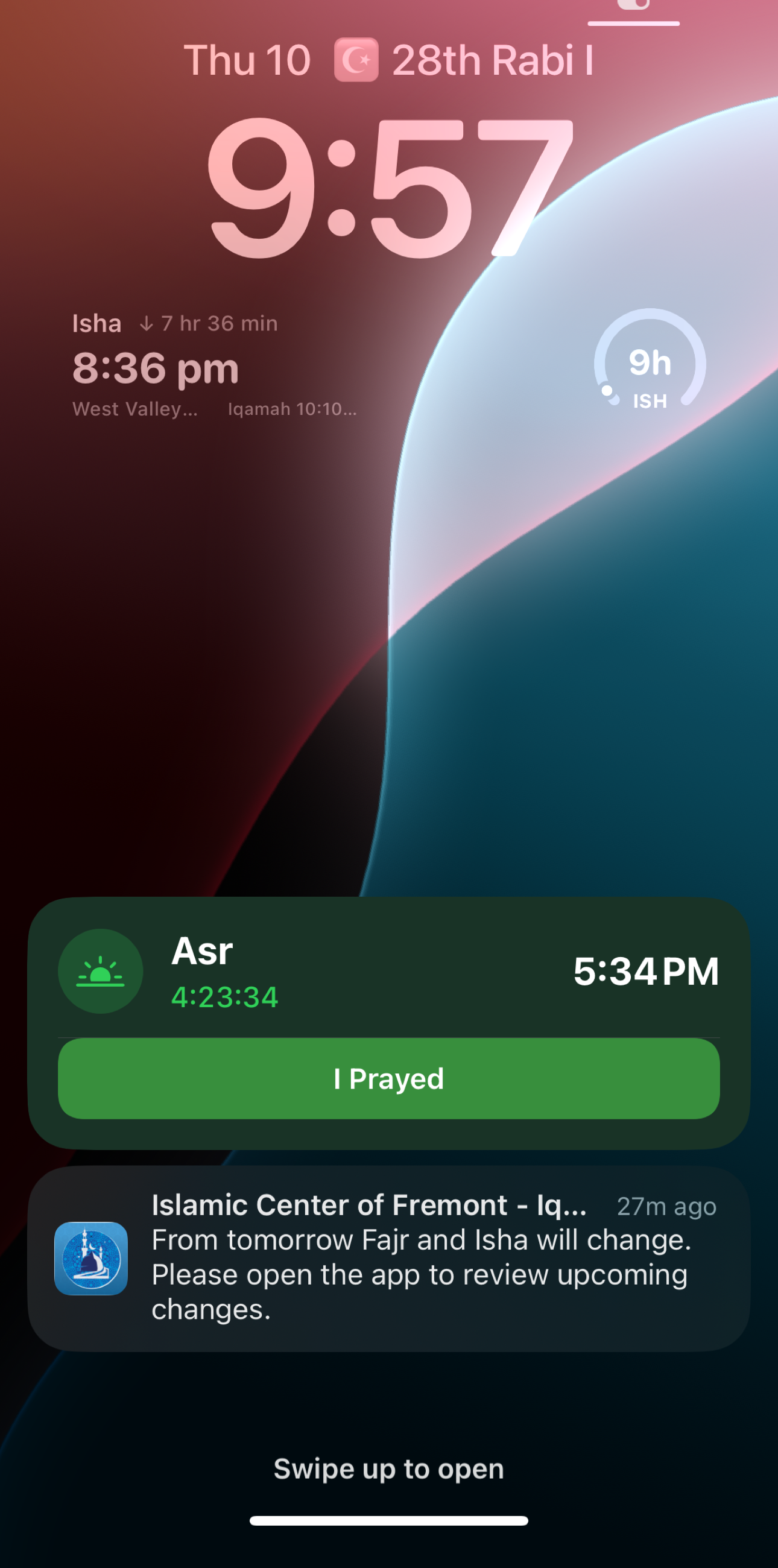 The lock screen with a Live Activity